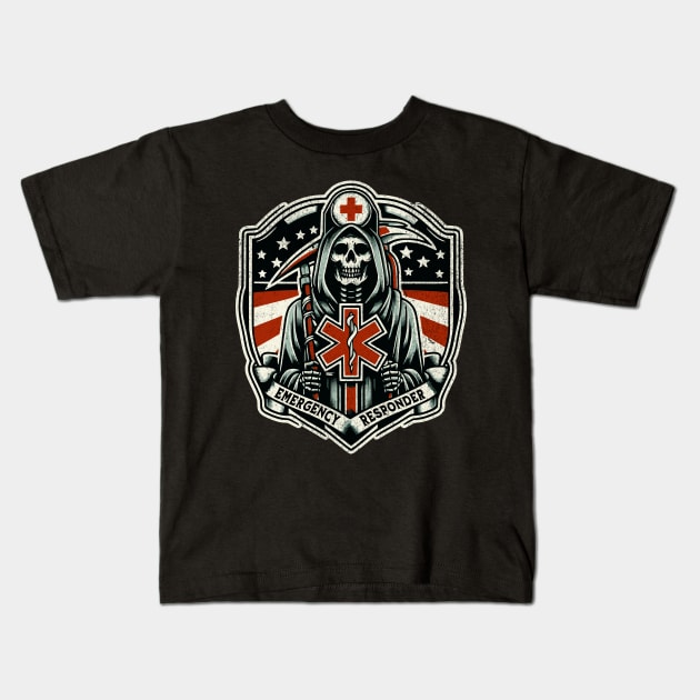 Paramedic Reaper - Textured Kids T-Shirt by firstthreads